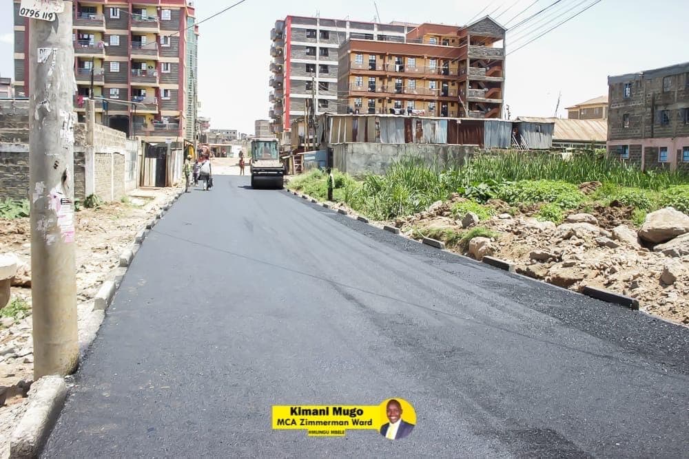 Freshly tarmacked road in Zimmerman